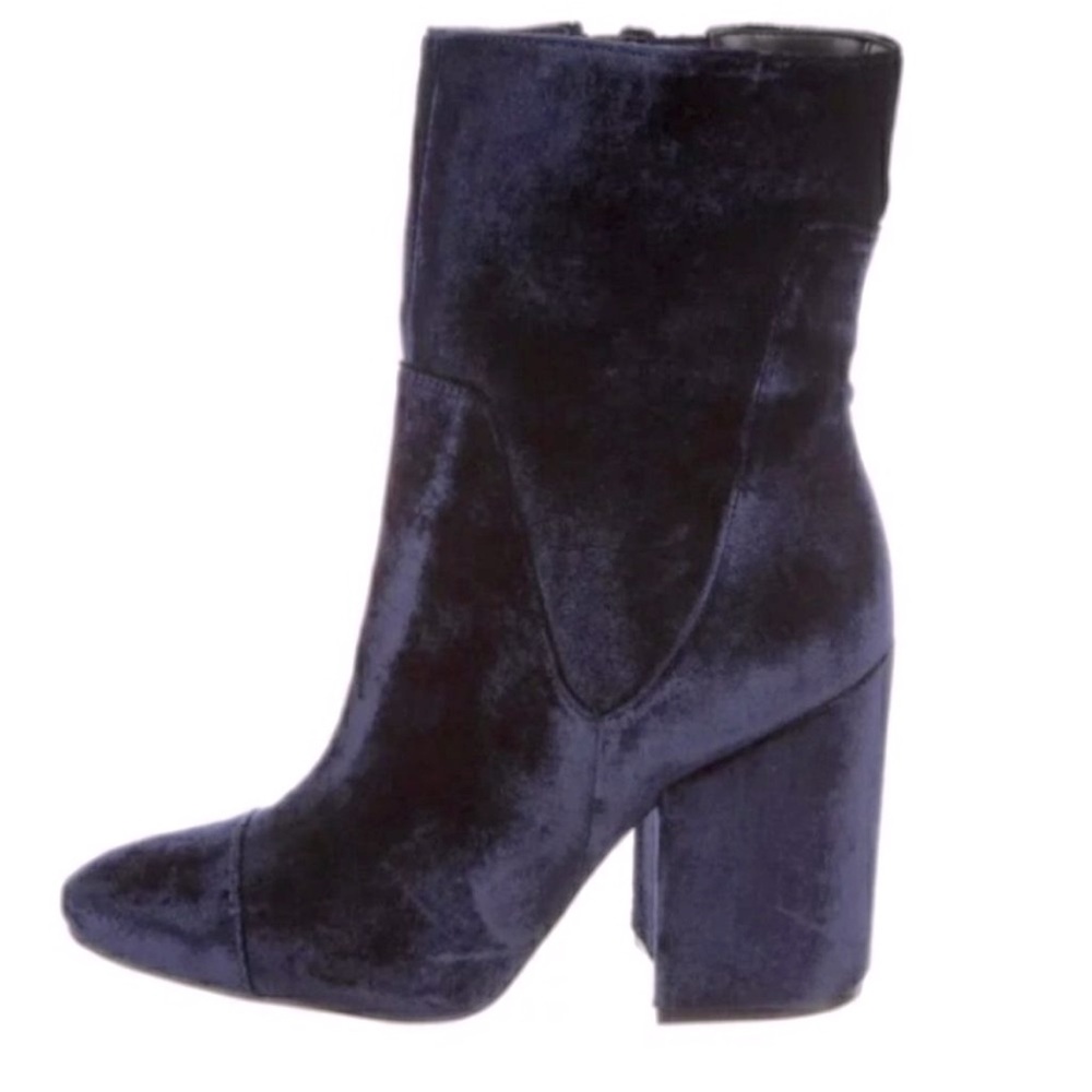 Kendall & Kylie Blue Velvet Ankle Boots, Size 8